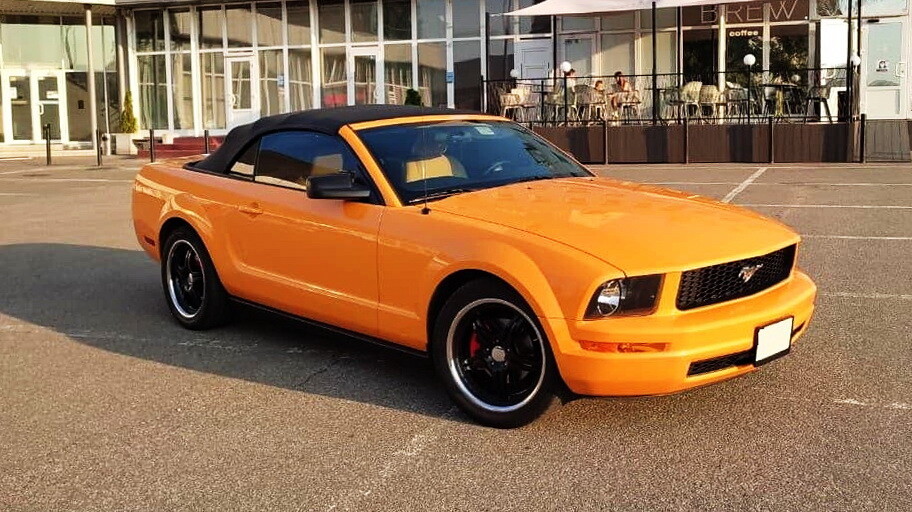 159 Ford Mustang кабриолет оранжевый прокат аренда 