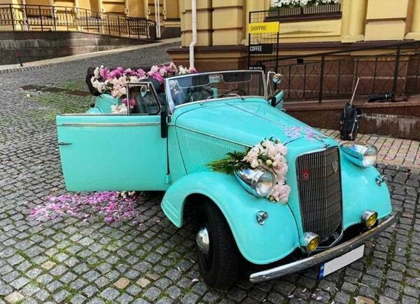 137 Кабріолет ретро Opel бирюзовый оренда 